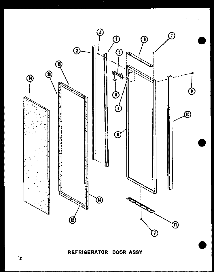 REF DOOR ASSY Diagram and Parts List for SRI19W-A P6035049W A Amana Refrigerator