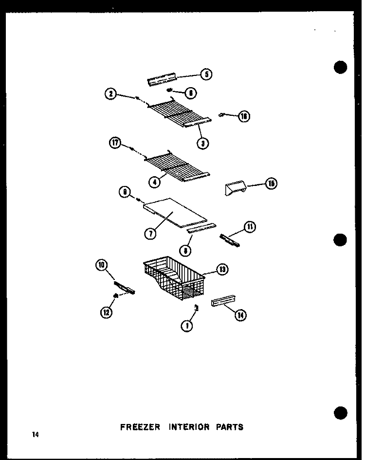 FZ INTERIOR PARTS Diagram and Parts List for SRI19W-A P6035049W A Amana Refrigerator