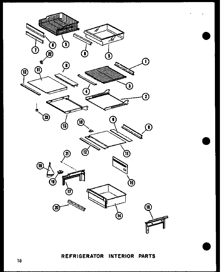 REF INTERIOR PARTS Diagram and Parts List for SRI19W-A P6035049W A Amana Refrigerator