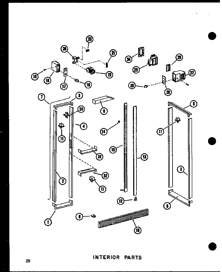 INTERIOR PARTS Diagram and Parts List for SRI19W-A P6035049W A Amana Refrigerator