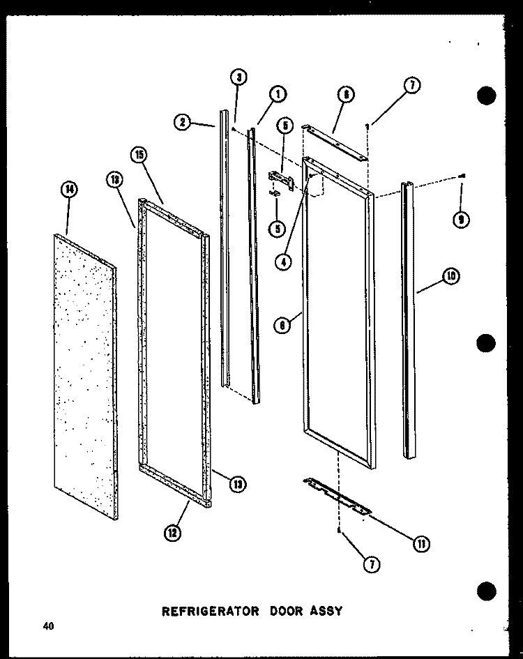 REF DOOR ASSY Diagram and Parts List for SRI19W P7332013W Amana Refrigerator