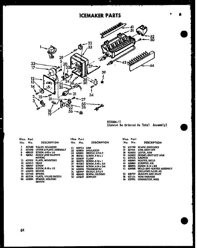 ICEMAKER PARTS Diagram and Parts List for SRI519W P7332025W Amana Refrigerator