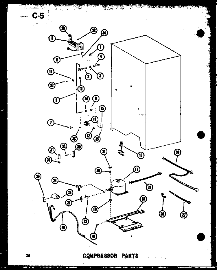 COMPRESSOR PARTS Diagram and Parts List for SRI19E-L P7487005W L Amana Refrigerator