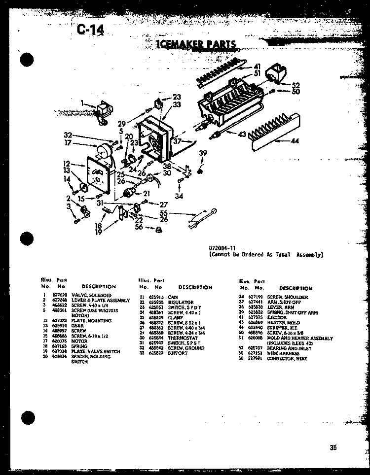 ICEMAKER PARTS Diagram and Parts List for SDI525E P7487009W Amana Refrigerator