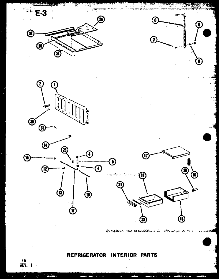 REF INTERIOR PARTS Diagram and Parts List for SRI19E1 P7487016W Amana Refrigerator