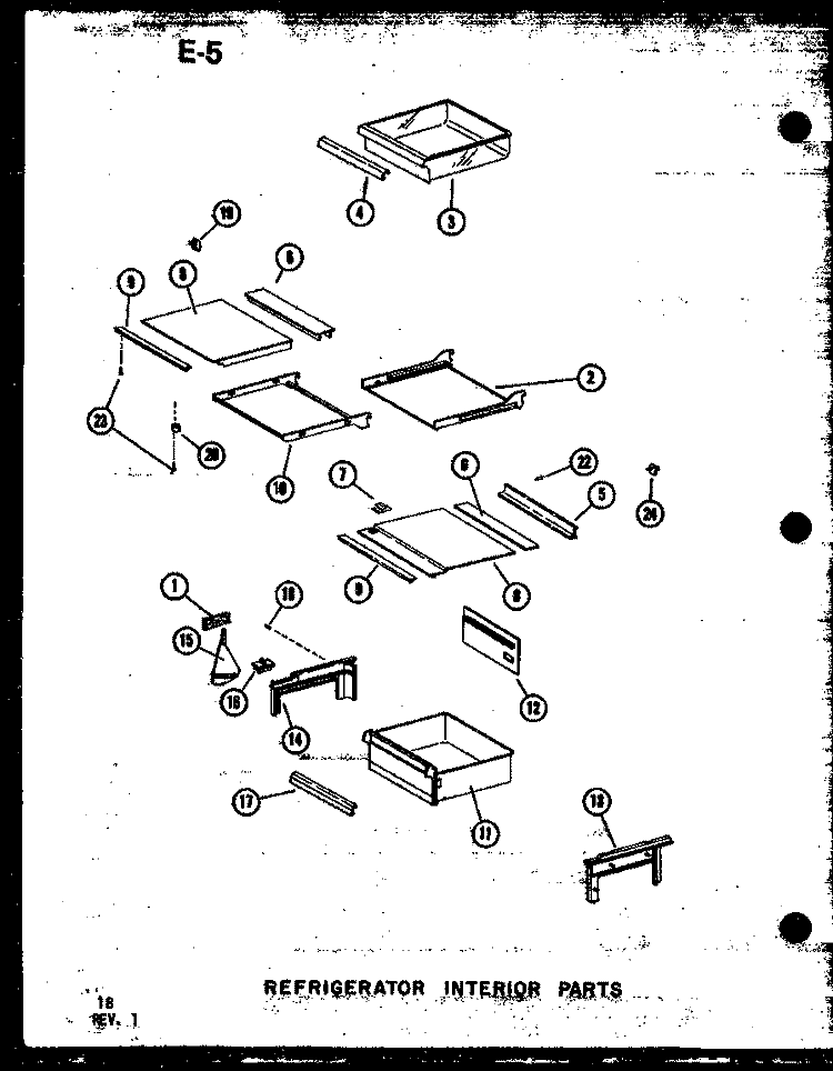 REF INTERIOR PARTS Diagram and Parts List for SRI19E1 P7487016W Amana Refrigerator