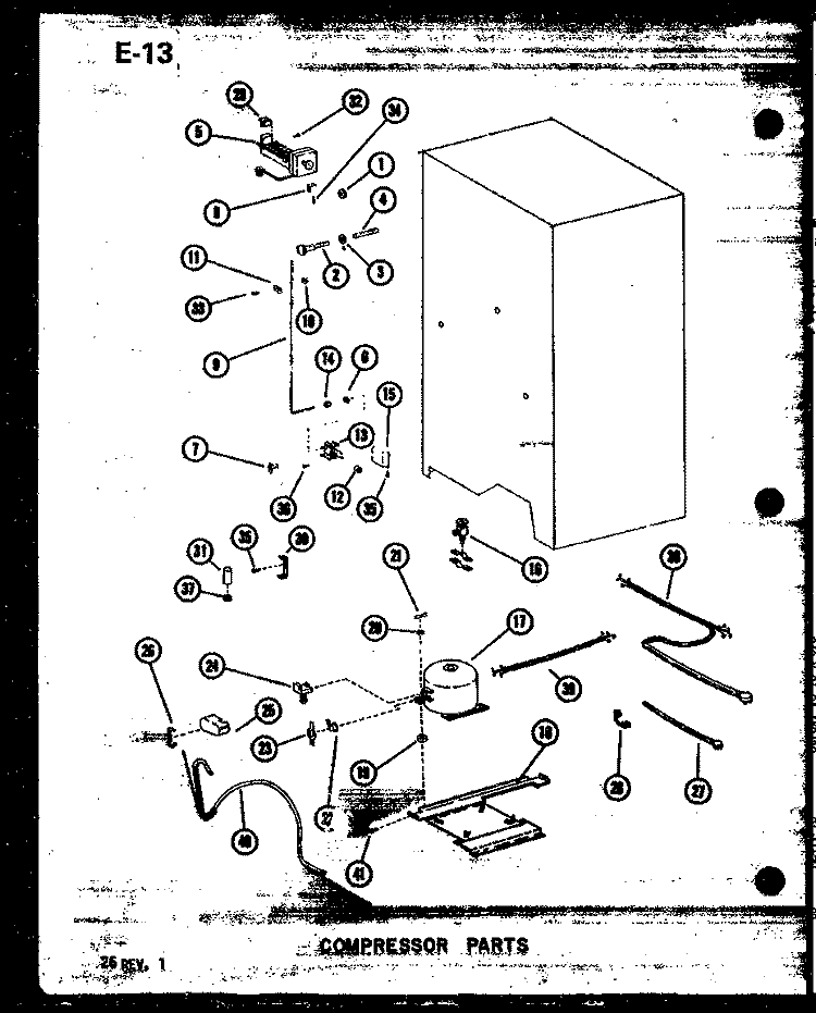 COMPRESSOR PARTS Diagram and Parts List for SRI19E1 P7487016W Amana Refrigerator