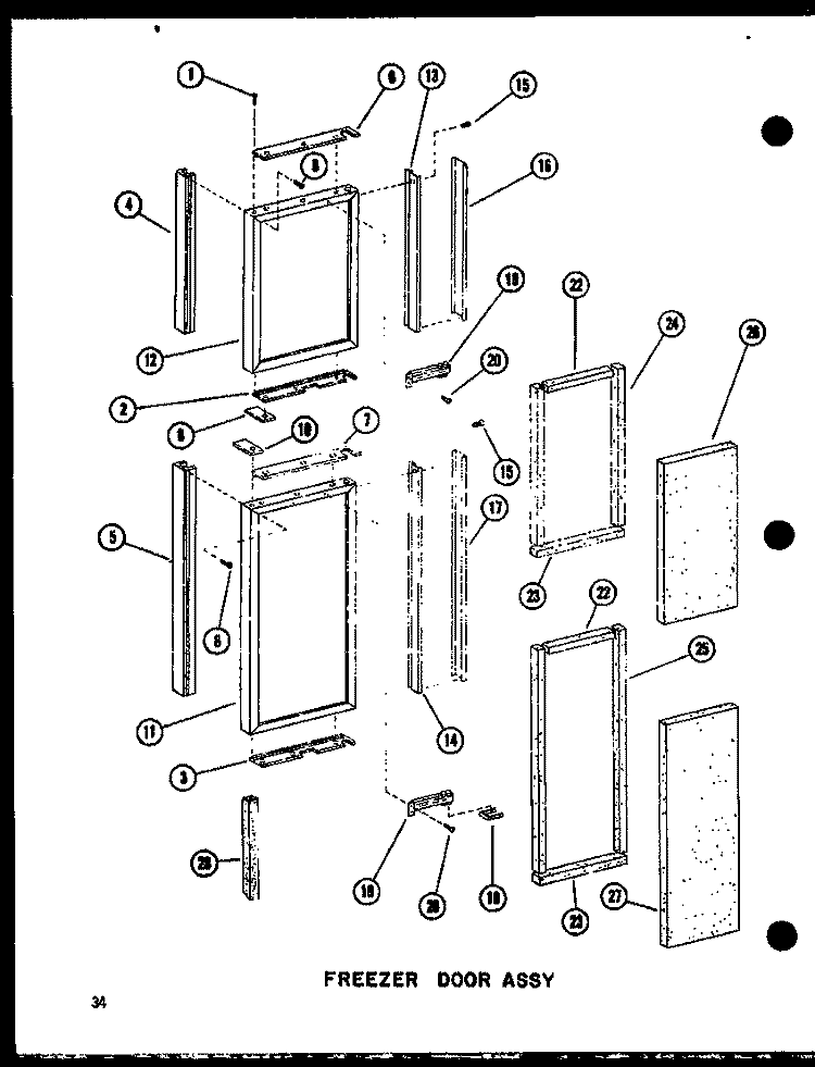 FZ DOOR ASSY Diagram and Parts List for SRI19C-C P7390005W C Amana Refrigerator