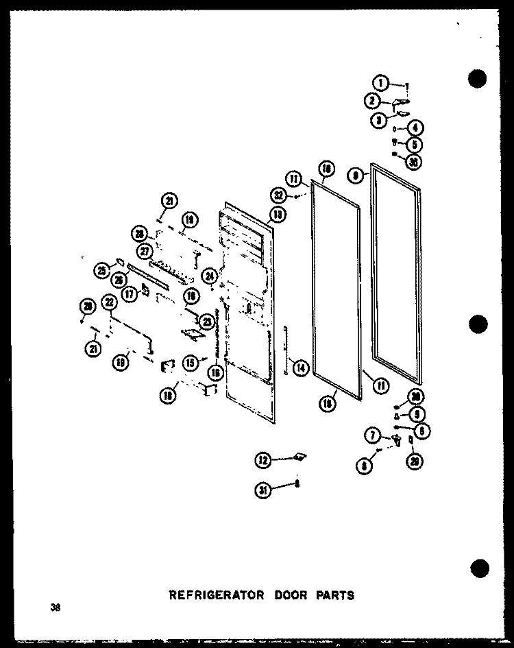 REF DOOR PARTS Diagram and Parts List for SRI19C-C P7390005W C Amana Refrigerator