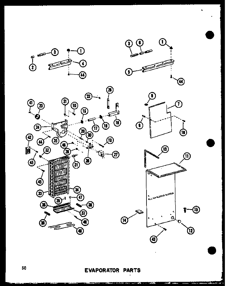 EVAP PARTS Diagram and Parts List for SRI19C-C P7390005W C Amana Refrigerator