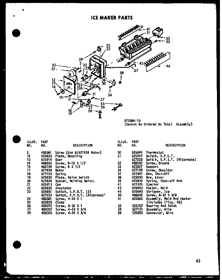 ICEMAKER PARTS Diagram and Parts List for SRI19C-C P7390005W C Amana Refrigerator