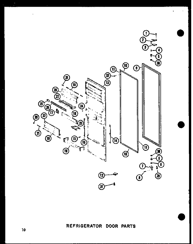 REF DOOR PARTS Diagram and Parts List for SRI19D P7390015W Amana Refrigerator
