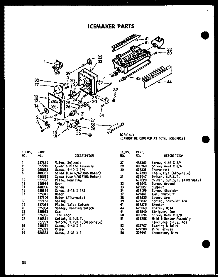 ICEMAKER PARTS Diagram and Parts List for CSDI25D P7390018W Amana Refrigerator