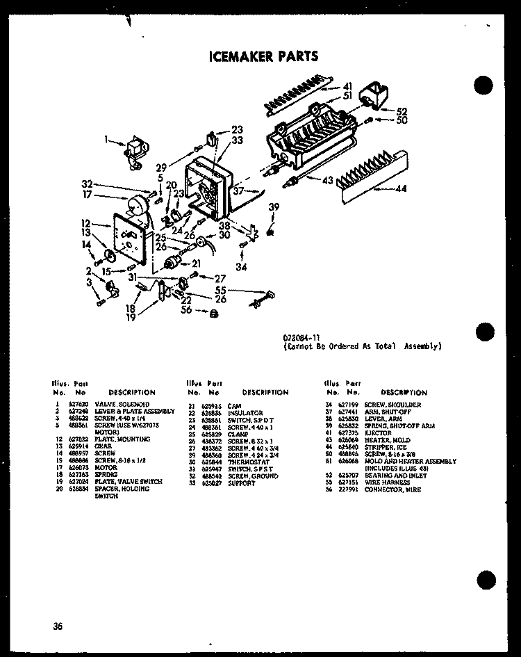 ICEMAKER PARTS Diagram and Parts List for SRI519D P7390019W Amana Refrigerator