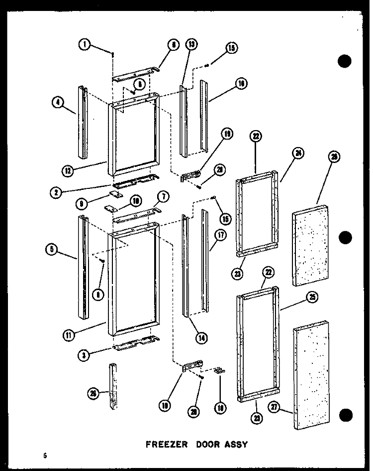 FZ DOOR ASSY Diagram and Parts List for SRI19E P7410005W Amana Refrigerator