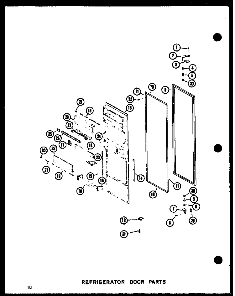 REF DOOR PARTS Diagram and Parts List for SRI19E P7410005W Amana Refrigerator