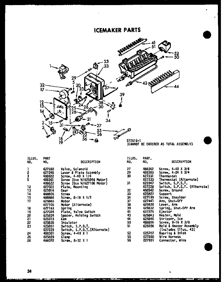 ICEMAKER PARTS Diagram and Parts List for CSDI25E P7410008W Amana Refrigerator