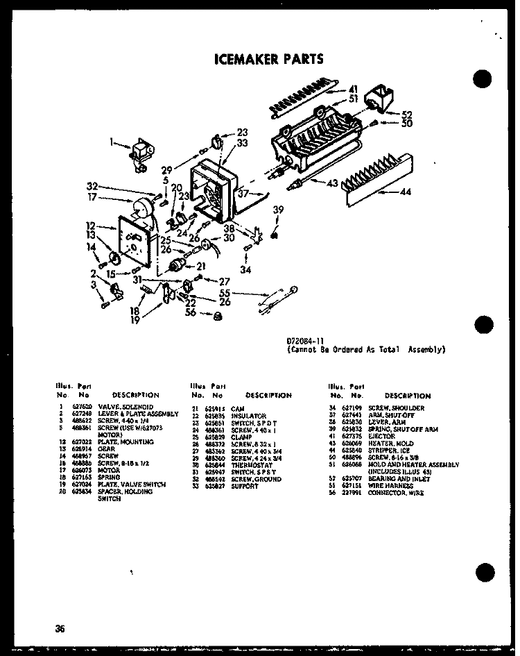 ICEMAKER PARTS Diagram and Parts List for SDI525E-G P7410009W G Amana Refrigerator