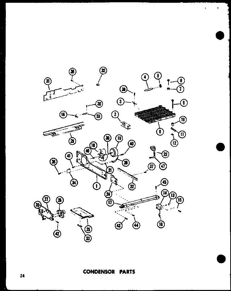 CONDENSOR PARTS Diagram and Parts List for SRI-22E P7410011W Amana Refrigerator