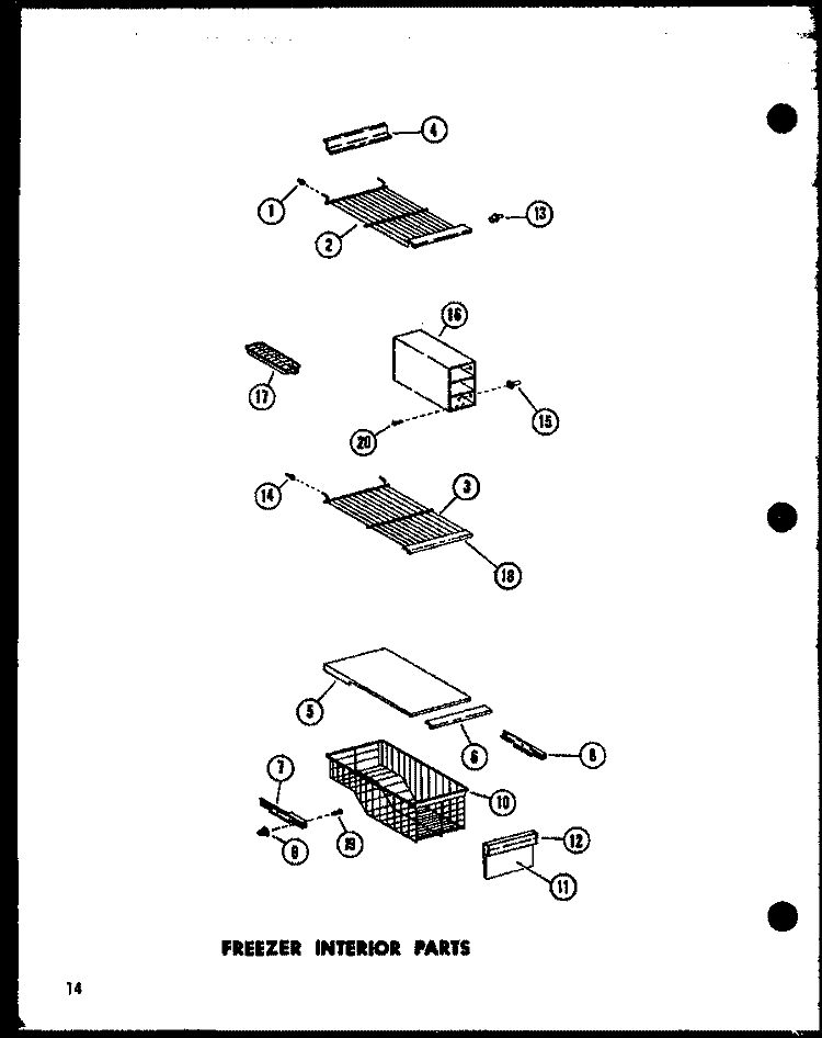 FZ INTERIOR PARTS Diagram and Parts List for SRI-22E-A P7487011W A Amana Refrigerator