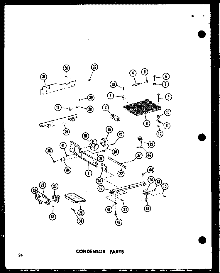 CONDENSOR PARTS Diagram and Parts List for SRI-22E P7487021W Amana Refrigerator