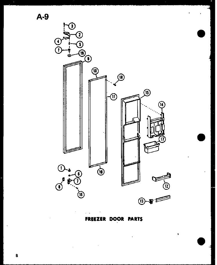 FZ DOOR PARTS Diagram and Parts List for SRI22E-1 P7487026W Amana Refrigerator