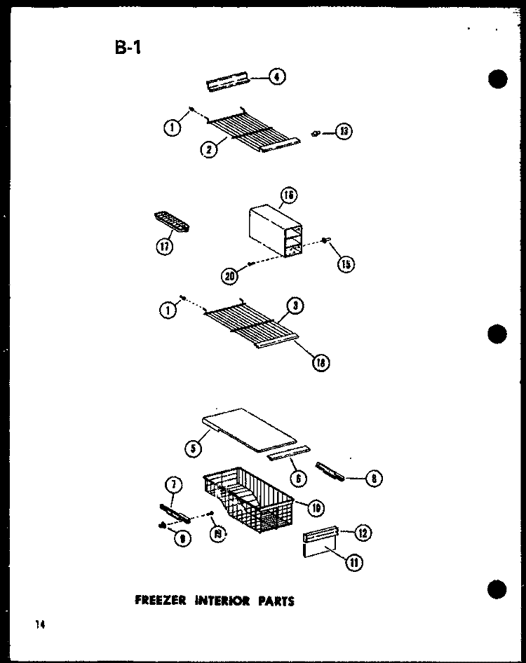 FZ INTERIOR PARTS Diagram and Parts List for SRI22E-1 P7487026W Amana Refrigerator