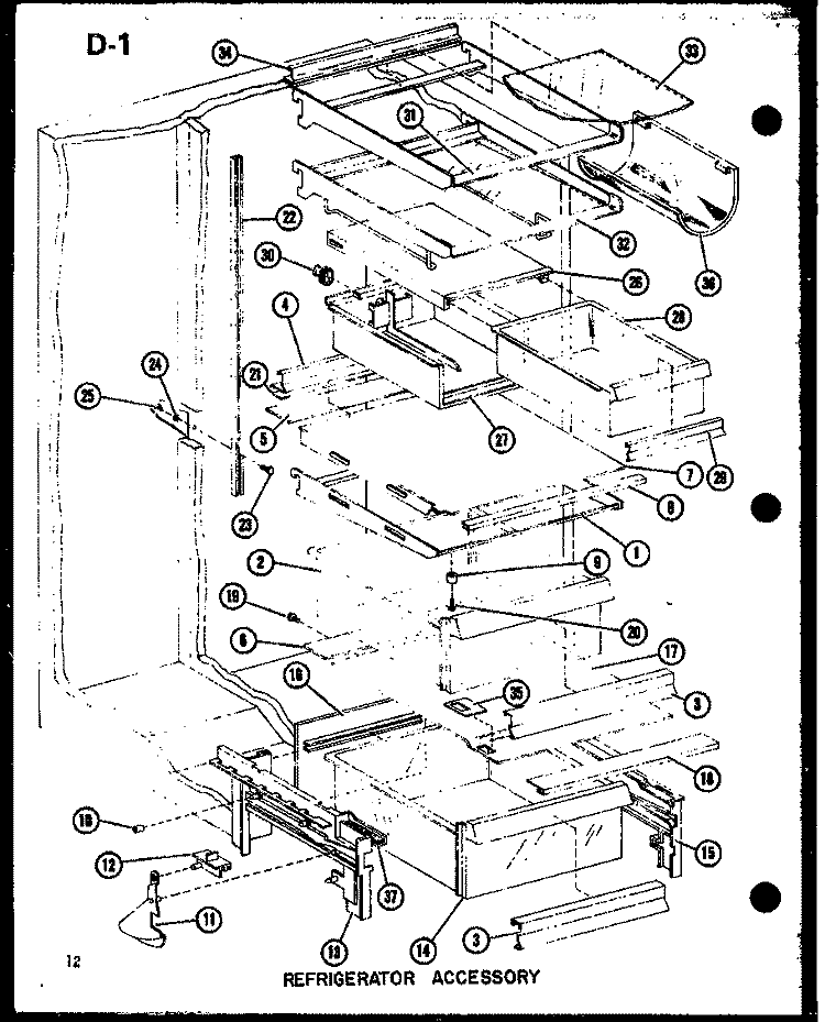REF ACCESSORY Diagram and Parts List for SRI22F-L P7540005W L Amana Refrigerator