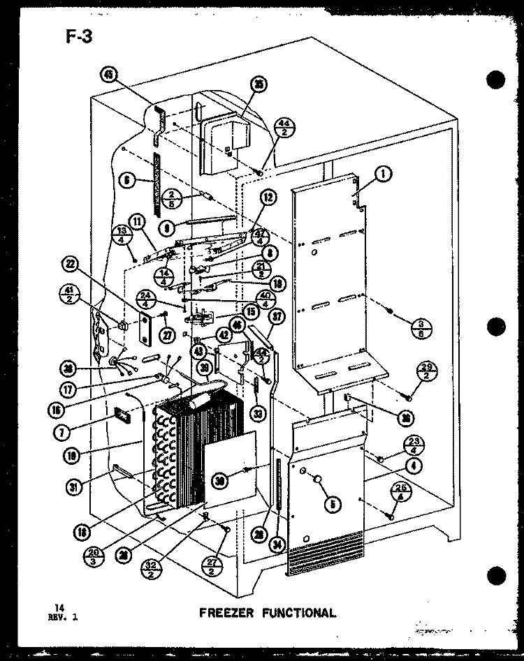 FZ FUNCTIONAL Diagram and Parts List for SL22F-L P7540013W L Amana Refrigerator