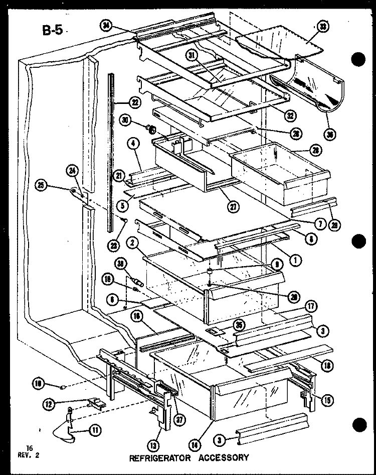 REF ACCESSORY Diagram and Parts List for SRI19FA P7540006W A Amana Refrigerator