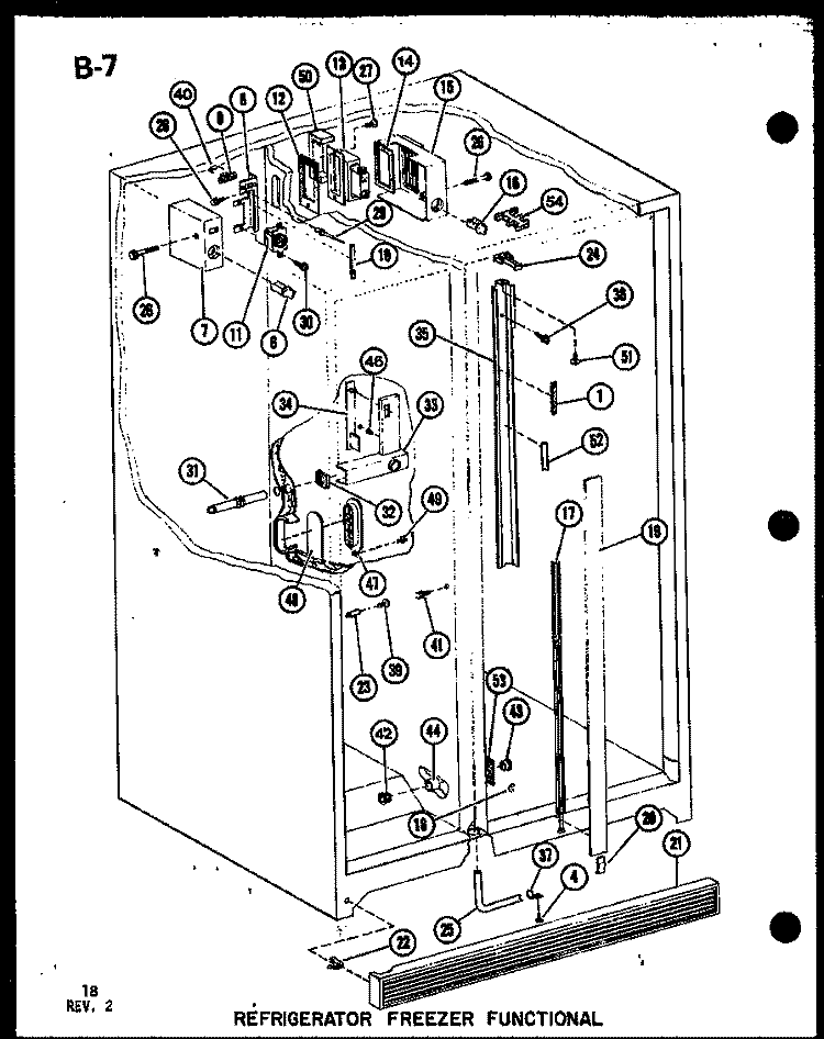 REF FZ FUNCTIONAL Diagram and Parts List for SRI19FA P7540006W A Amana Refrigerator