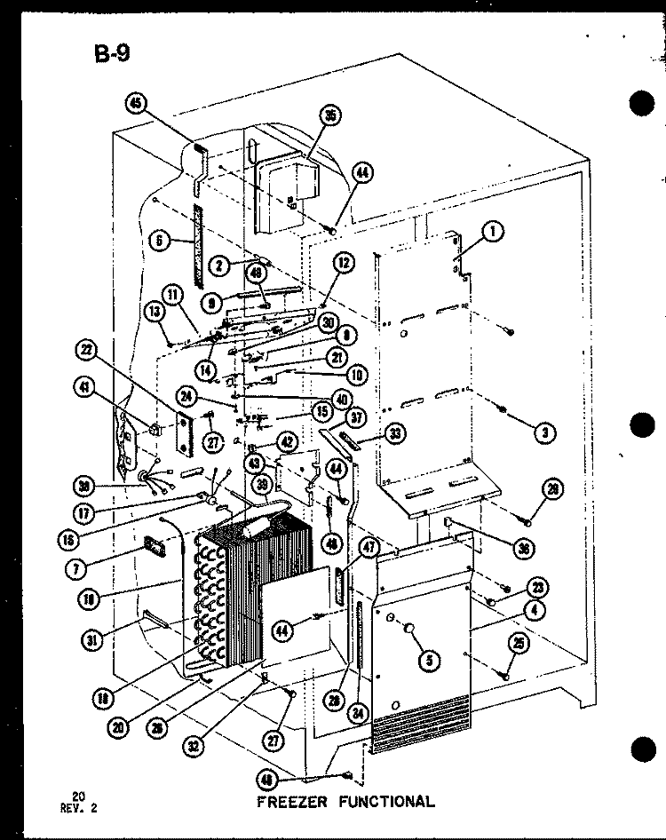 FZ FUNCTIONAL Diagram and Parts List for SRI19FA P7540006W A Amana Refrigerator