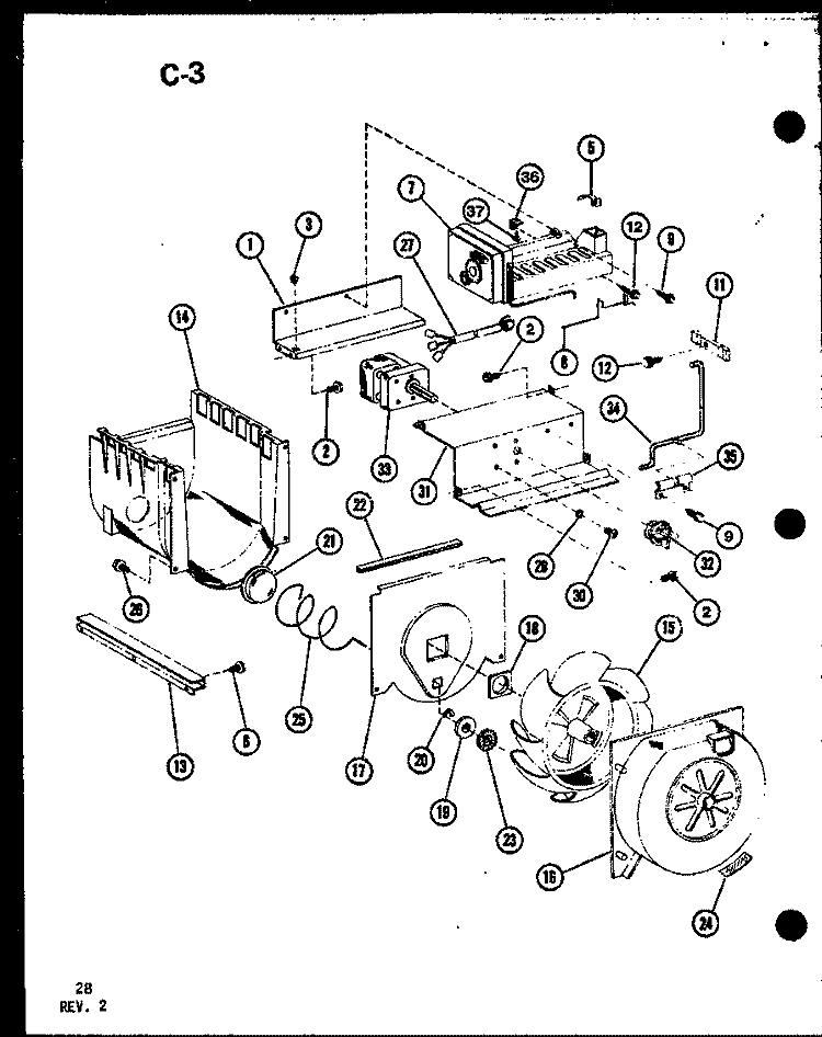Page 12 Diagram and Parts List for SRI19FA P7540006W A Amana Refrigerator