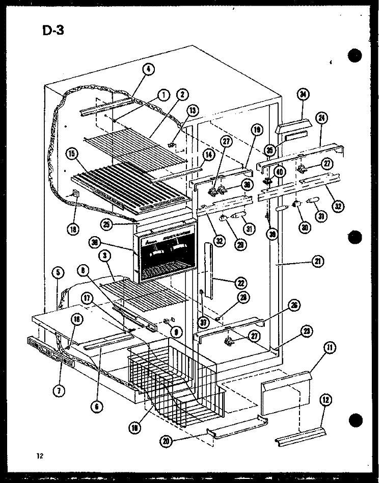Page 4 Diagram and Parts List for SLDI22F-1-G P7540014W G Amana Refrigerator