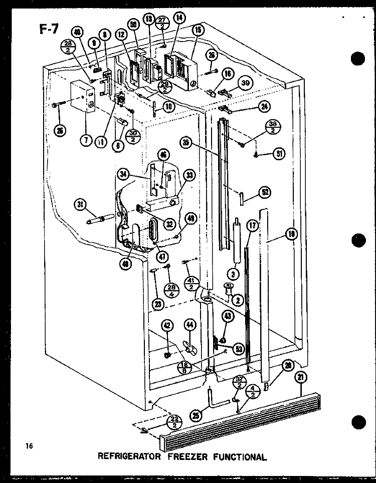 REF FZ FUNCTIONAL Diagram and Parts List for SLDI22F-G P7540019W G Amana Refrigerator