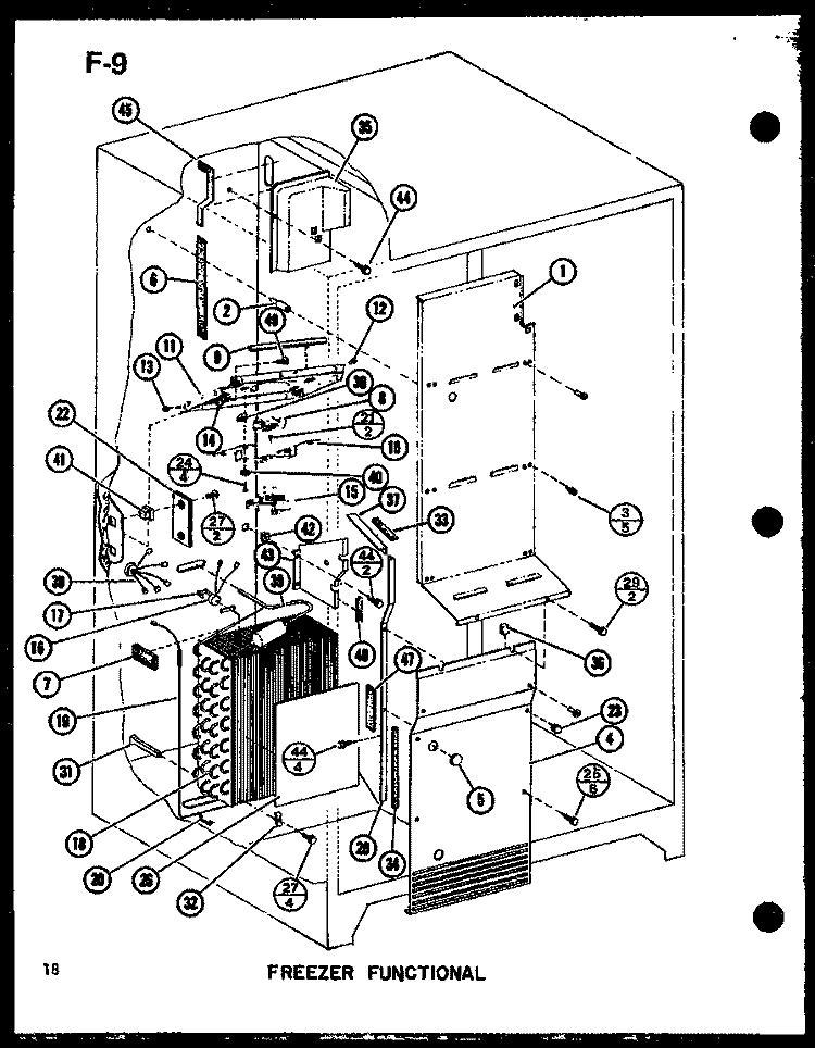 FZ FUNCTIONAL Diagram and Parts List for SLDI22F-G P7540019W G Amana Refrigerator