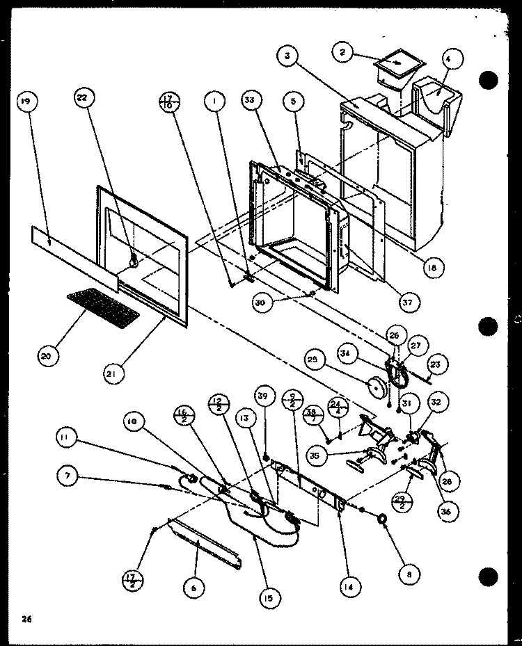 ICE AND WATER CAVITY Diagram and Parts List for SLDT25H P7836027W Amana Refrigerator