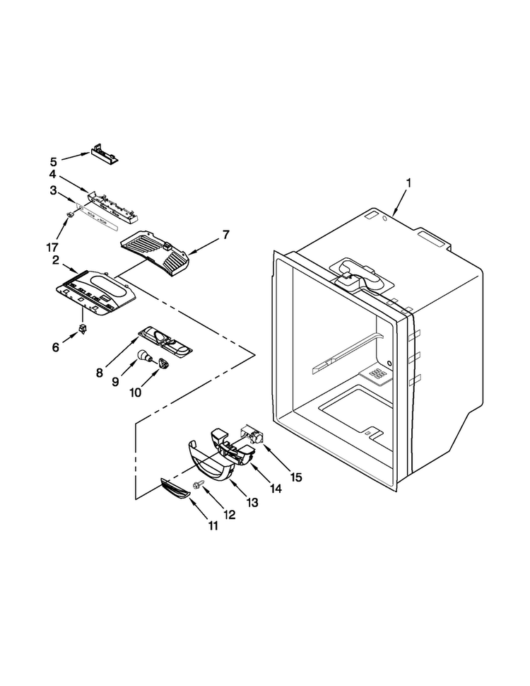 Refrigerator Liner Parts Diagram and Parts List for MFF2258VEB8  Maytag Refrigerator