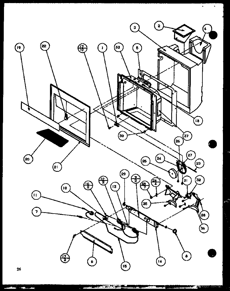 ICE AND WATER CAVITY Diagram and Parts List for SWPD25H P7836022W Amana Refrigerator