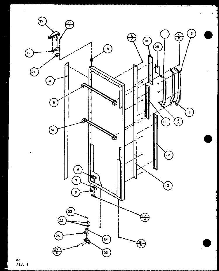REF DOOR Diagram and Parts List for SC22J P1104030W Amana Refrigerator