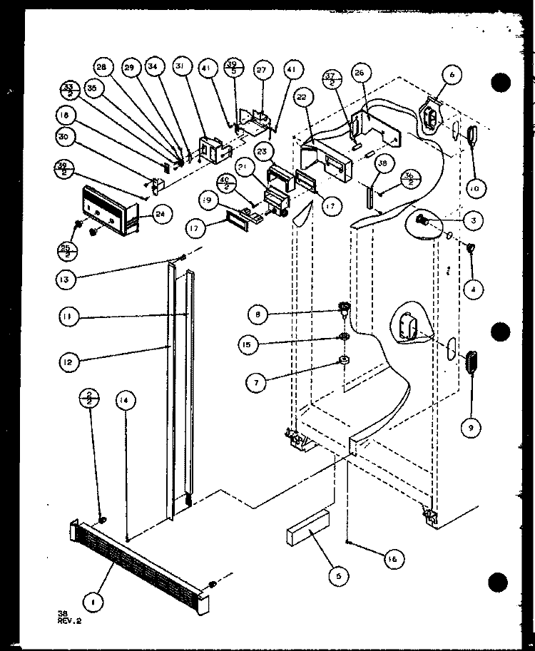 REF / FZ CONTROL AND CABINET PARTS Diagram and Parts List for SC22J P1104030W Amana Refrigerator