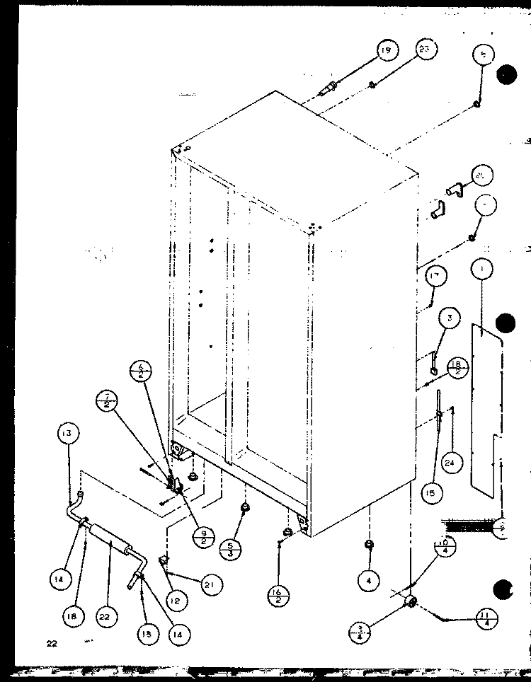 DRAIN Diagram and Parts List for SX22J P1104029W Amana Refrigerator