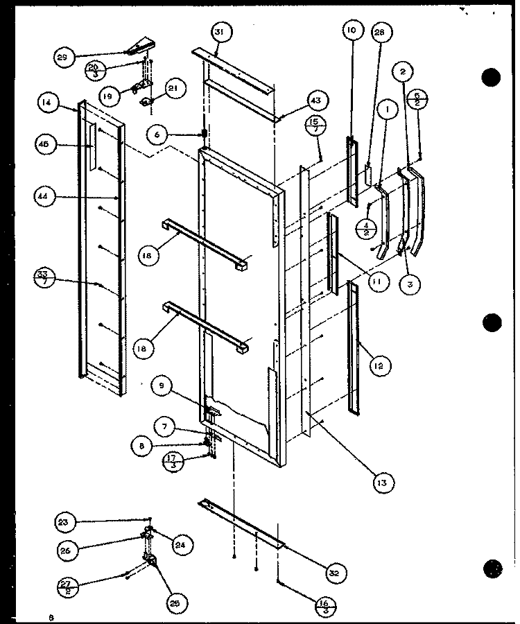 REF DOOR Diagram and Parts List for SXI20J P7870122W Amana Refrigerator