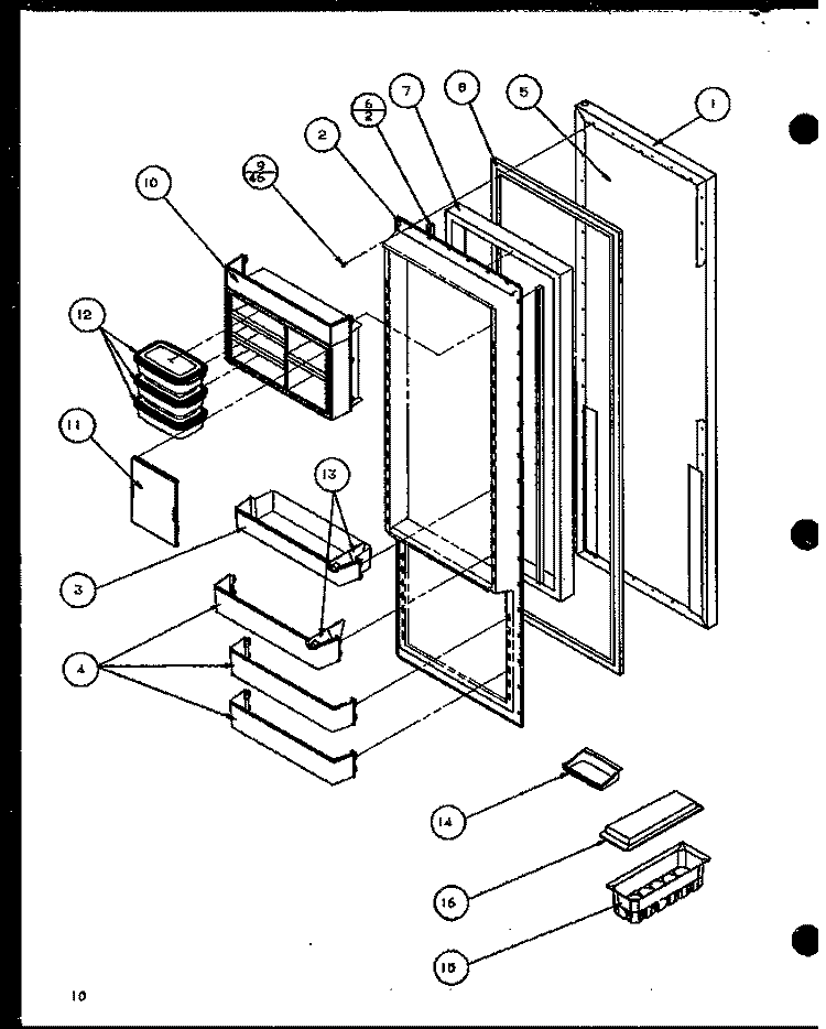 REF DOOR Diagram and Parts List for SXI20J P7870122W Amana Refrigerator