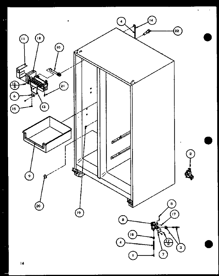 FACTORY INSTALLED ICE MAKER Diagram and Parts List for SXI20J P7870122W Amana Refrigerator