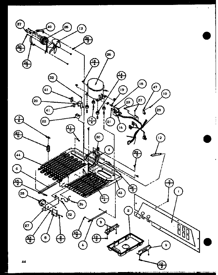MACHINE COMPARTMENT Diagram and Parts List for SBI20J P7870125W Amana Refrigerator