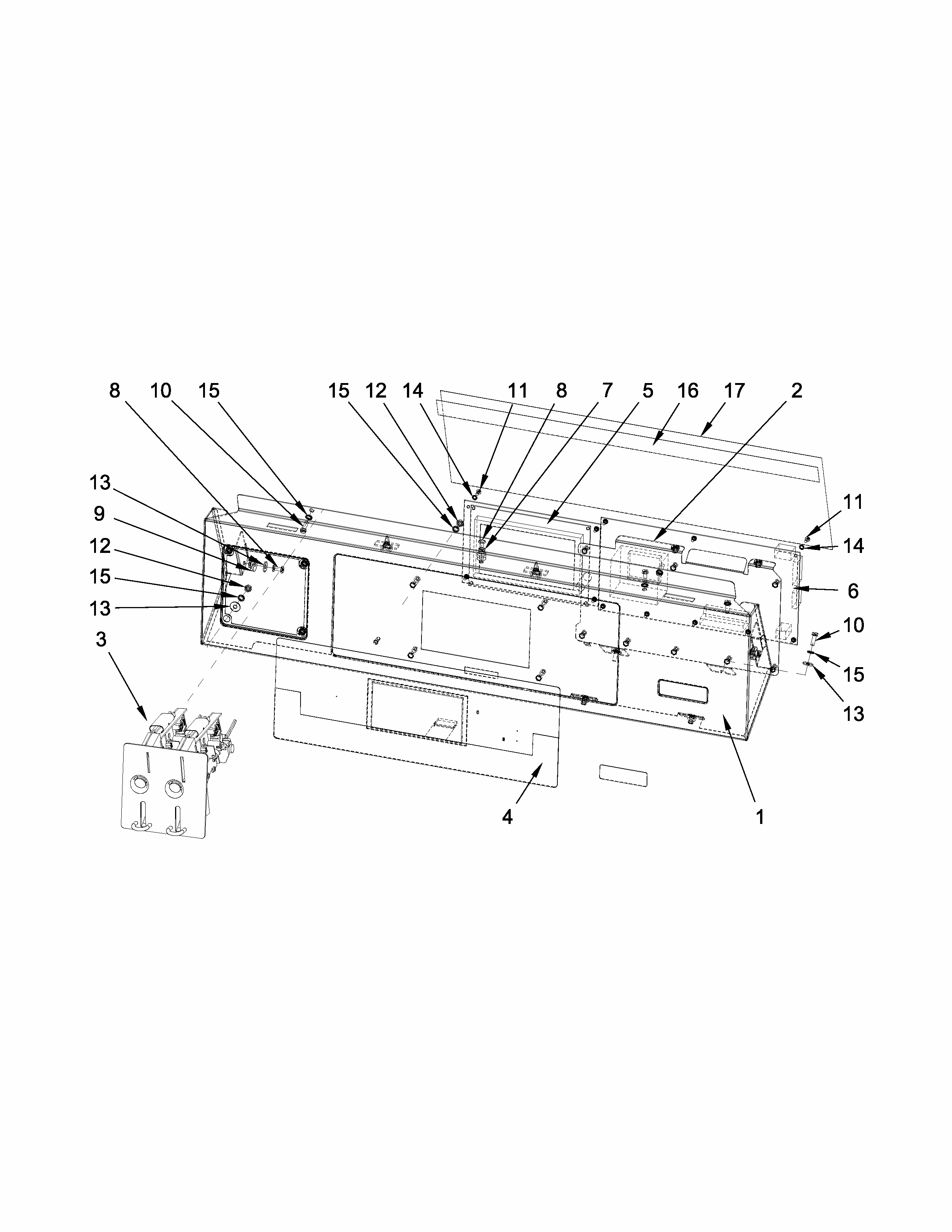 Control Panel Parts Diagram and Parts List for MXR25PDATS  Maytag Washer