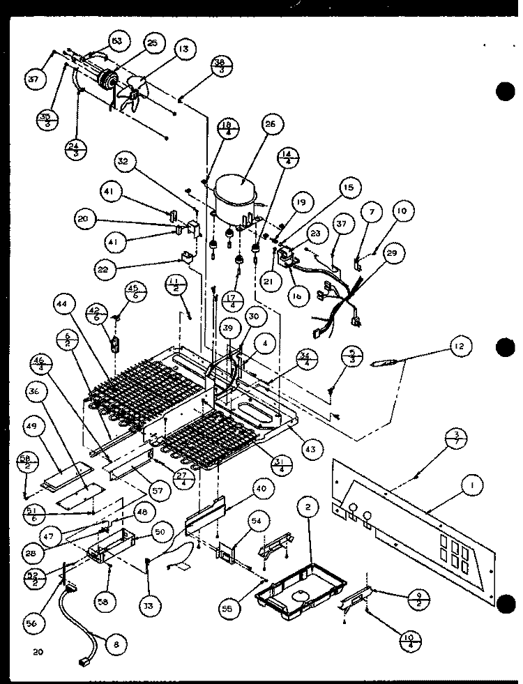 MACHINE COMPARTMENT Diagram and Parts List for SLDE25J P7870137W Amana Refrigerator
