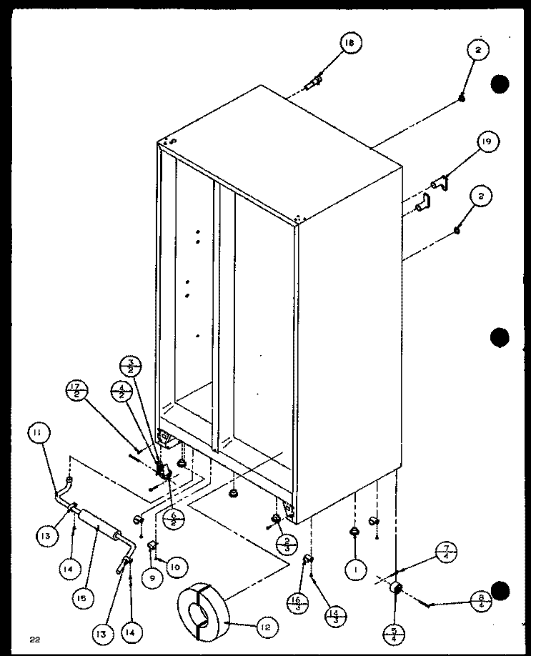 DRAIN AND ROLLERS Diagram and Parts List for SLDE25J P7870137W Amana Refrigerator