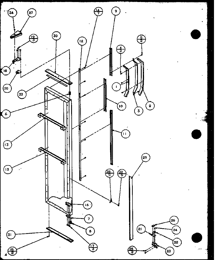 FZ DOOR Diagram and Parts List for SZI20K P1117801W Amana Refrigerator